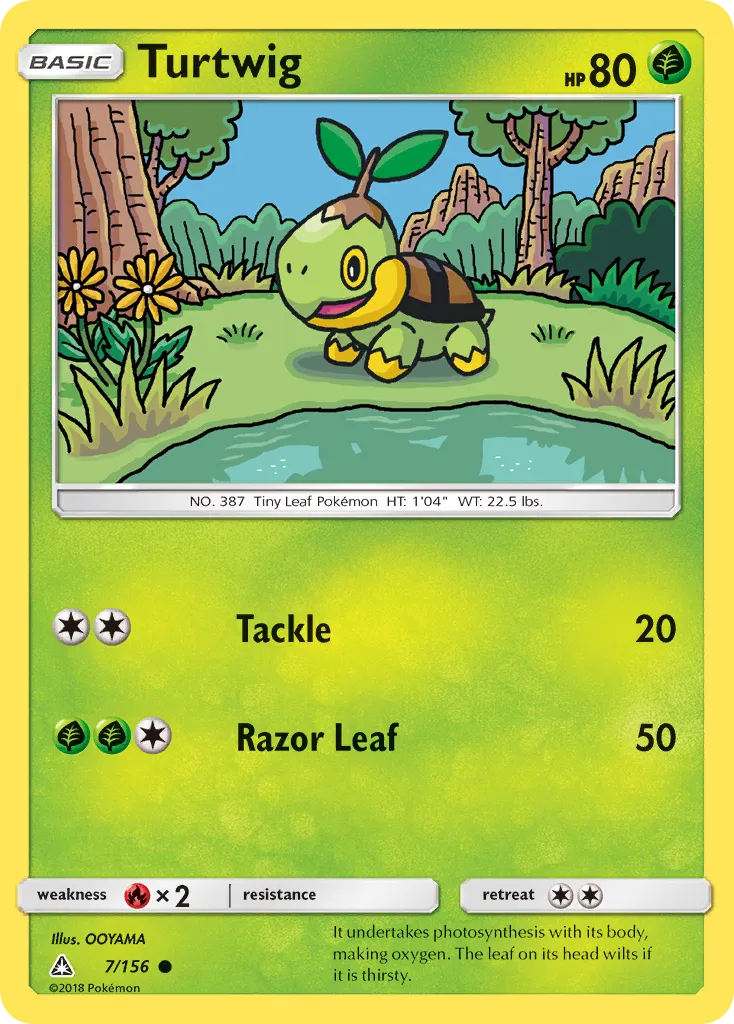 2018 Ultra Prism Turtwig Common #006/156 Common card image