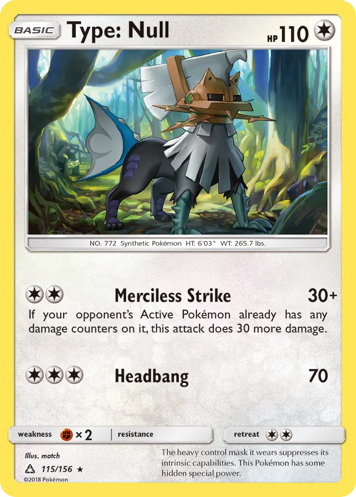 2018 Ultra Prism Type: Null Rare #115/156 Rare card image