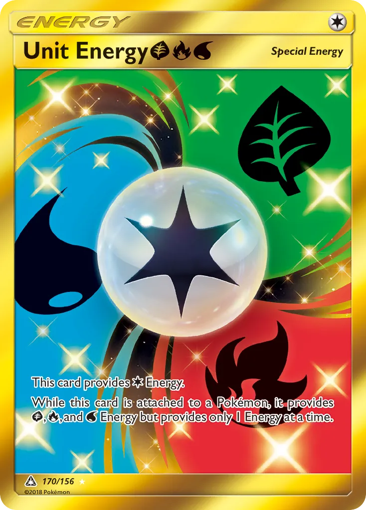 2018 Ultra Prism Unit Energy GrassFireWater #137/156 Uncommon card image