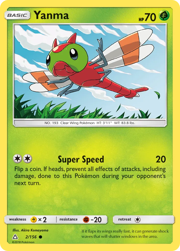 2018 Ultra Prism Yanma Common #002/156 Common card image