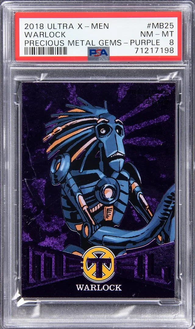 2018 Ultra Warlock X-Men Precious Metal Gems (PMG) Purple #MB25 card image