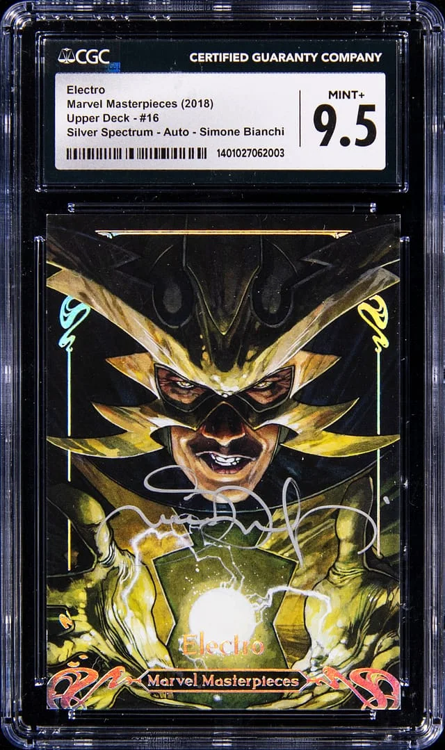 2018 Upper Deck Electro Marvel Masterpieces Silver Spectrum - Auto - Simone Bianchi #16 card image