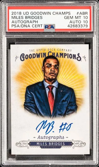 2018 Upper Deck Goodwin Champions Autographs Abr Miles Bridges #no-number card image