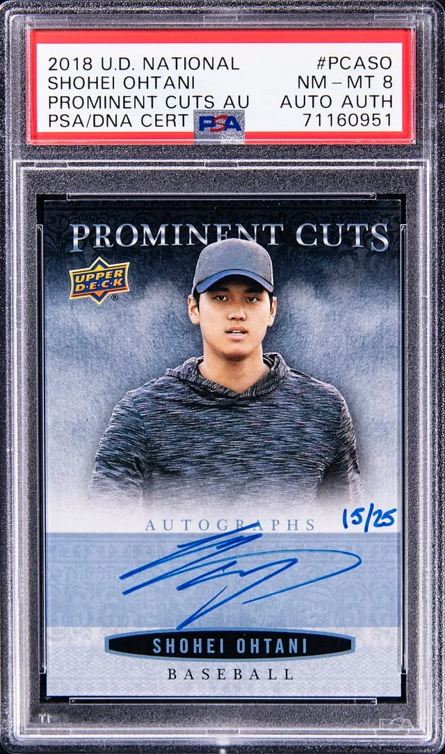 2018 Upper Deck Shohei Ohtani National Prominent Cuts Autograph #PCASO card image