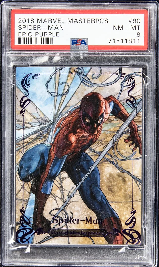 2018 Upper Deck Spider-Man Marvel Masterpieces Epic Purple #90 card image