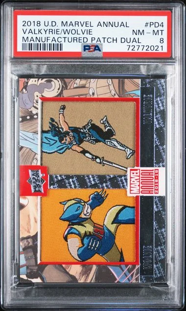 2018 Upper Deck Valkyrie/Wolvie Marvel Annual Manufactured Patch Dual #PD4 card image