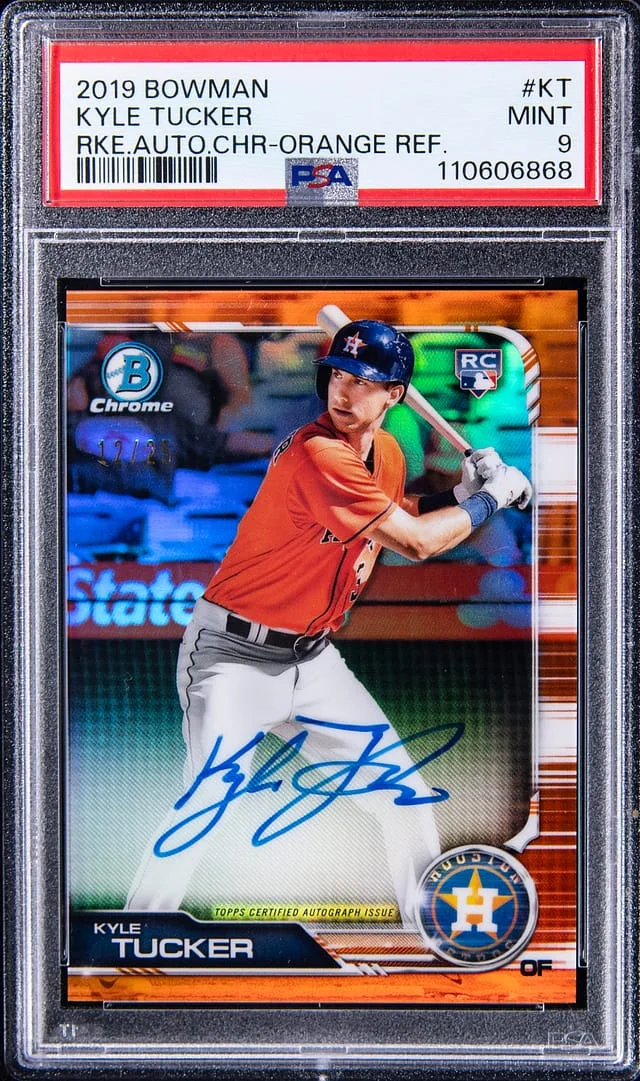 2019-20 Bowman Chrome Kyle Tucker Autograph Chrome Orange Refractor #CRA-KT card image