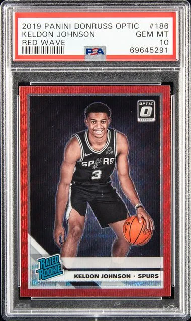 2019-20 Donruss Optic Keldon Johnson Red Wave Rated #186 card image