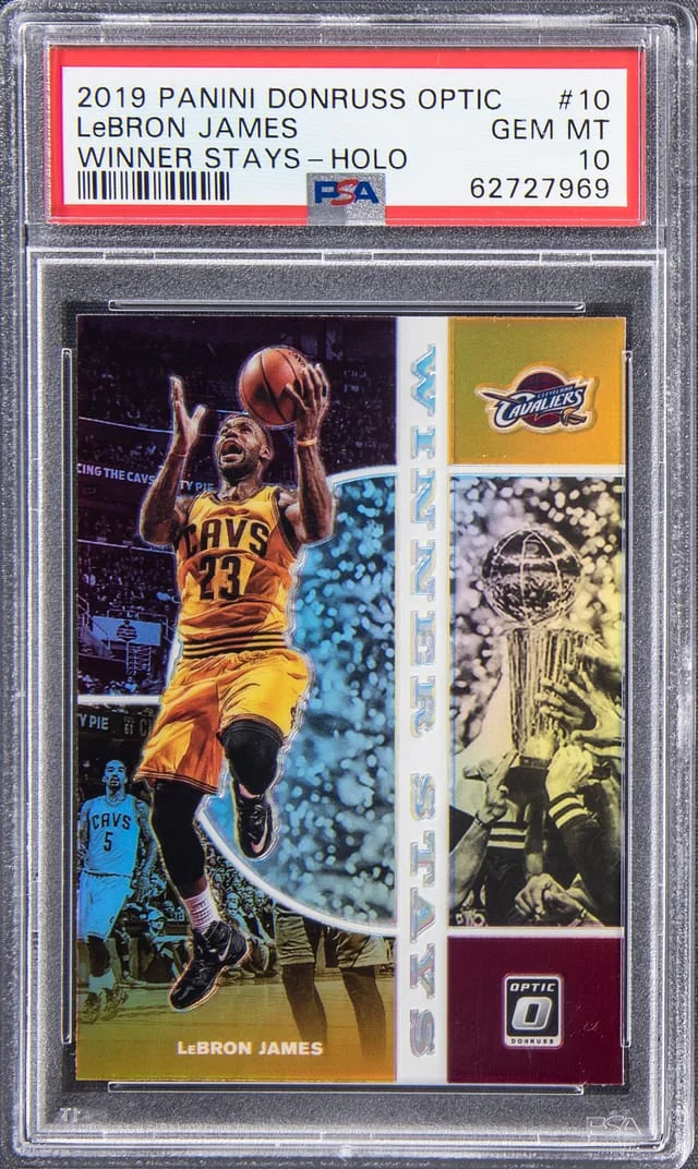 2019-20 Donruss Optic LeBron James Winner Stays Holo Prizm #10 card image