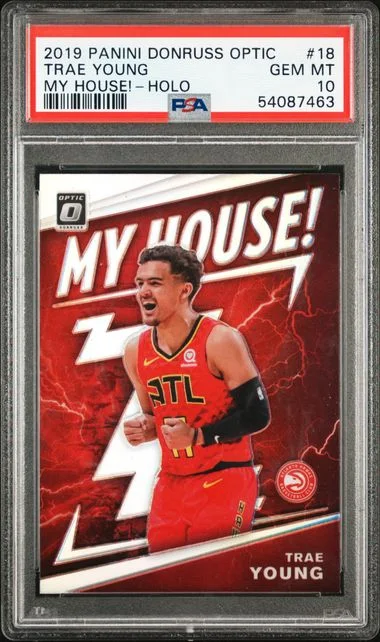 2019-20 Donruss Optic Trae Young My House! Holo #18 card image