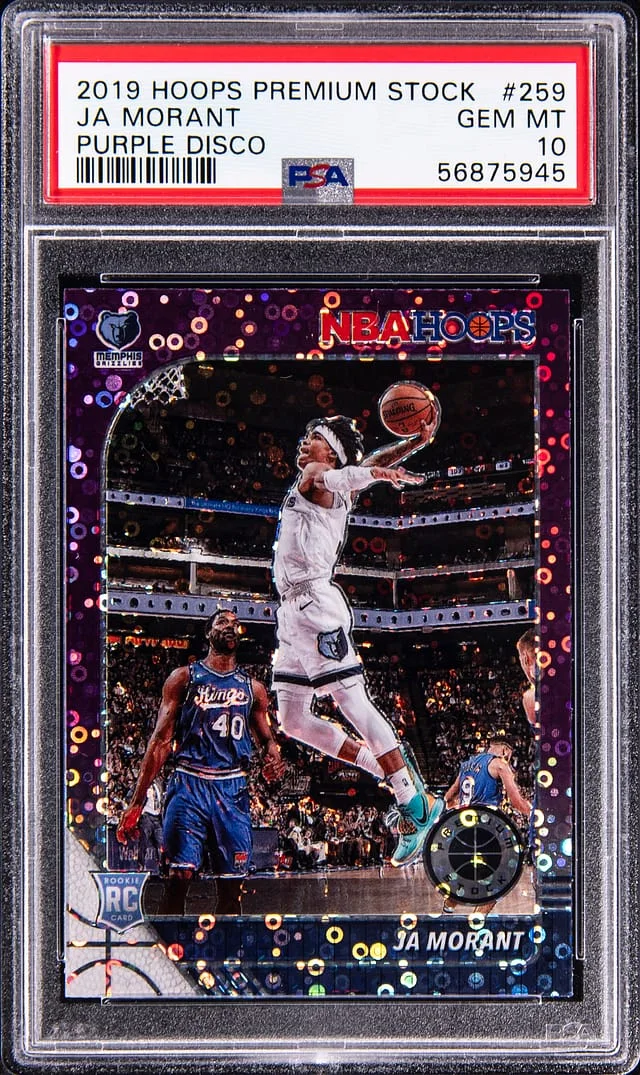 2019-20 Hoops Ja Morant Premium Stock Purple Disco #259 card image
