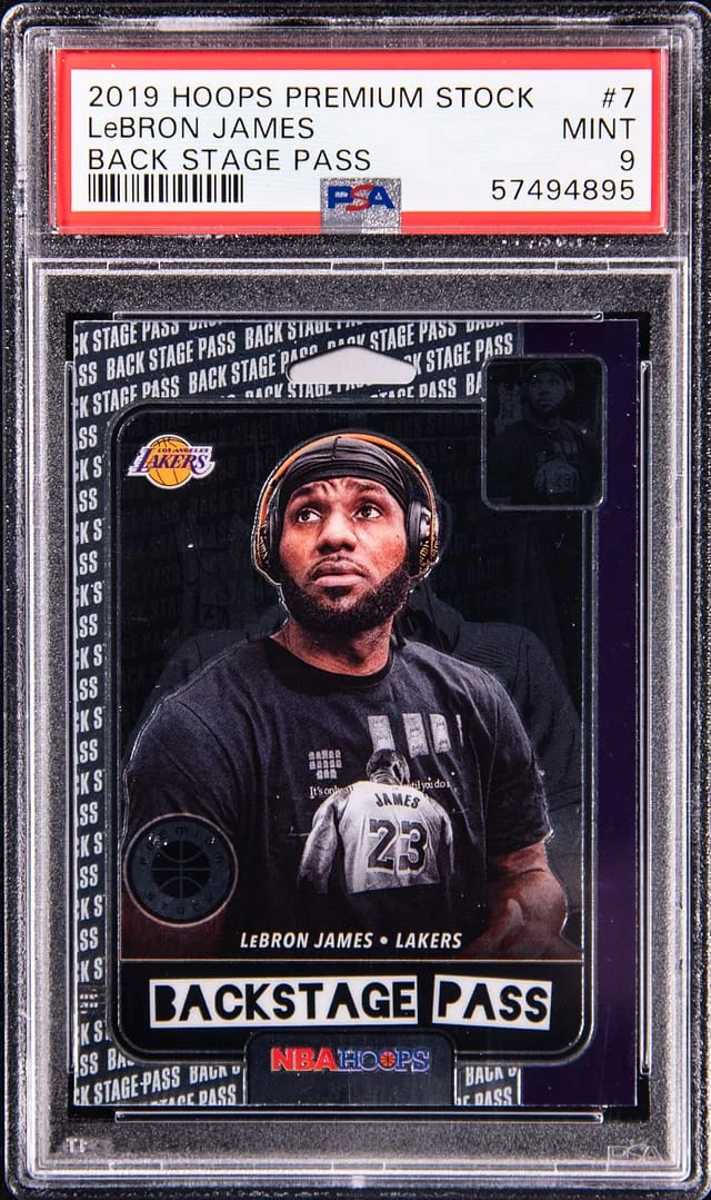 2019-20 Hoops LeBron James Premium Stock Back Stage Pass #7 card image