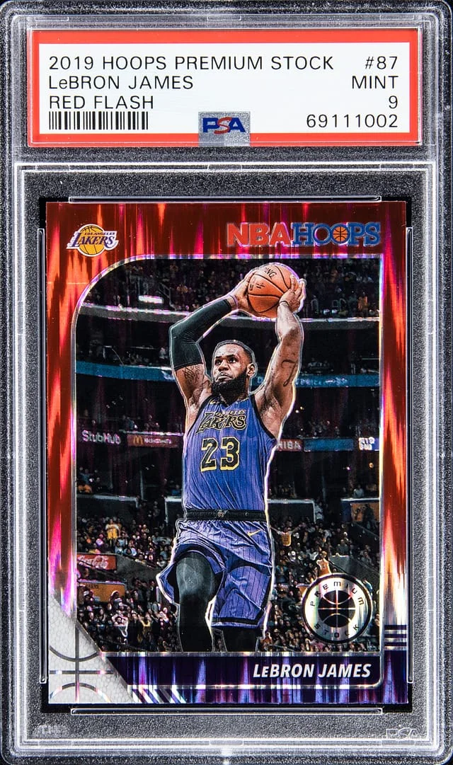 2019-20 Hoops LeBron James Premium Stock Red Flash #87 card image