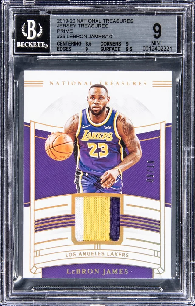2019-20 National Treasures LeBron James Jersey Treasures Prime #39 card image