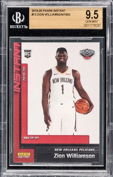 2019-20 Panini 13 Zion Williamson Instant #1952 card image