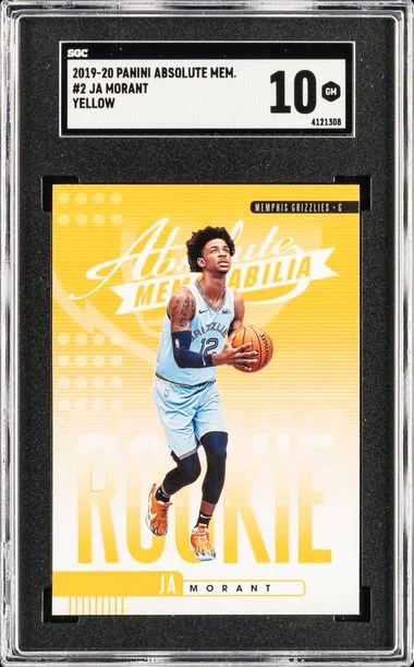 2019-20 Panini Absolute Ja Morant Mem. Yellow #2 card image