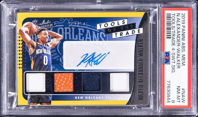 2019-20 Panini Absolute Nickel Alexander-Walker Memorabilia Tools Of The Trade 4 Swatch Signature #NAW card image