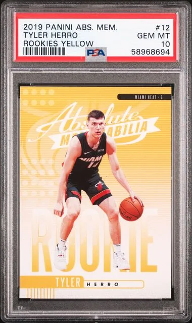2019-20 Panini Absolute Tyler Herro Memorabilia Rookies Yellow #12 card image