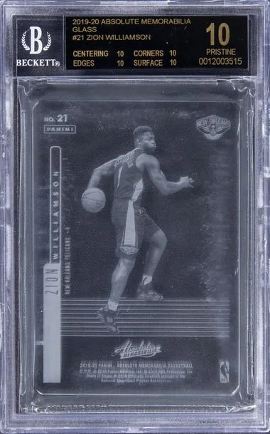 2019-20 Panini Absolute Zion Williamson Memorabilia Glass #21 card image