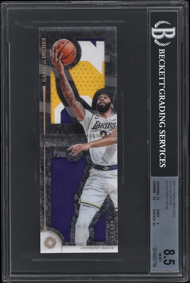 2019-20 Panini Anthony Davis Patch Booklet Opulence Game of Inches #GI-AD card image