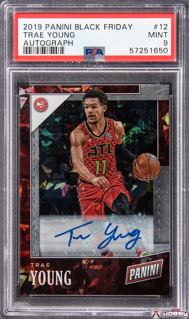2019-20 Panini Black Trae Young Friday Autograph #12 card image