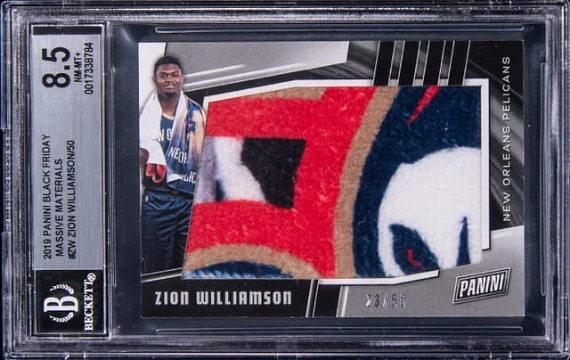 2019-20 Panini Black Zion Williamson Friday Massive Materials #ZW card image