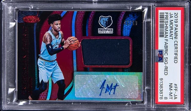 2019-20 Panini Certified Ja Morant Freshman Fabric Signature Red #FF-JA card image