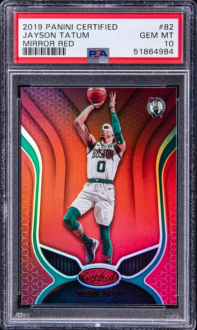 2019-20 Panini Certified Jayson Tatum Mirror Red #82 card image