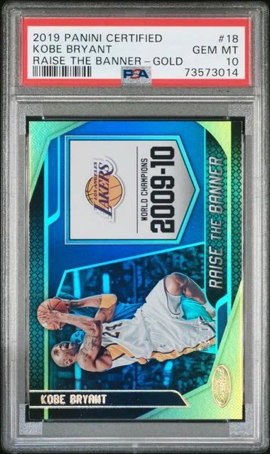 2019-20 Panini Certified Kobe Bryant Raise The Banner Gold #18 card image