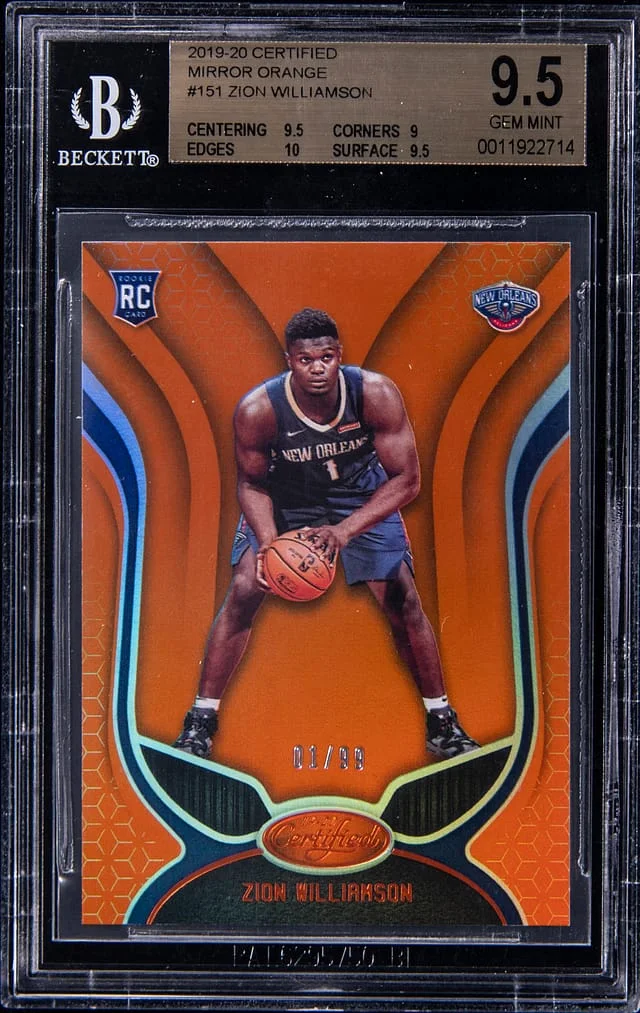2019-20 Panini Certified Zion Williamson Mirror Orange #151 card image