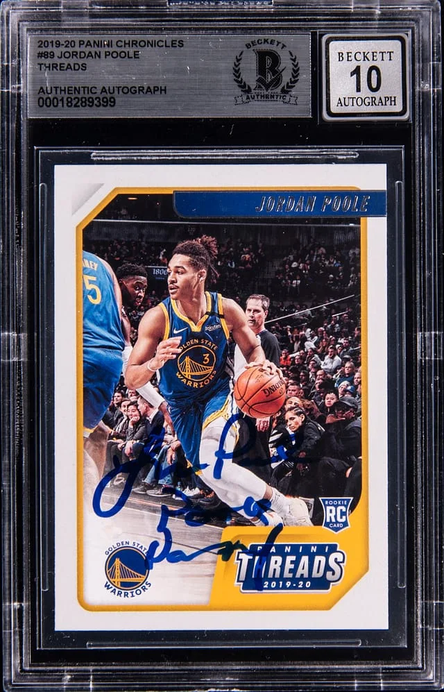 2019-20 Panini Chronicles Jordan Poole Threads #89 card image