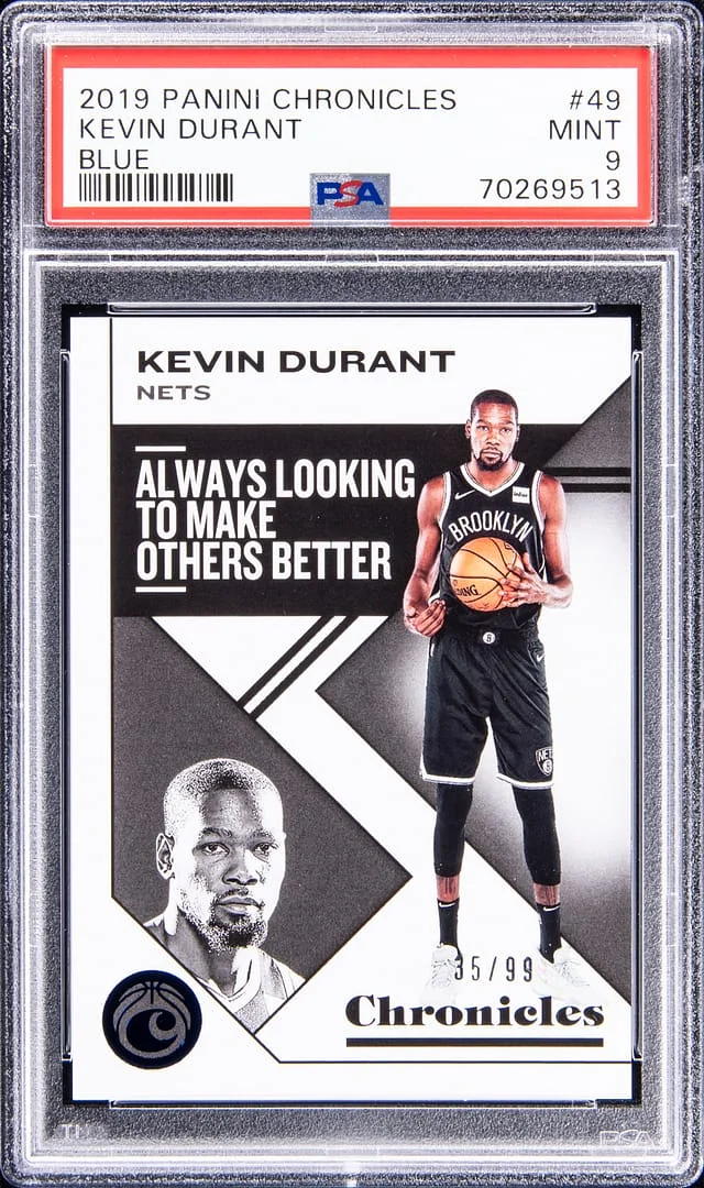 2019-20 Panini Chronicles Kevin Durant Blue #49 card image