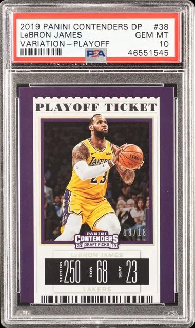 2019-20 Panini Contenders Draft Picks LeBron James Variation Playoff #38 card image