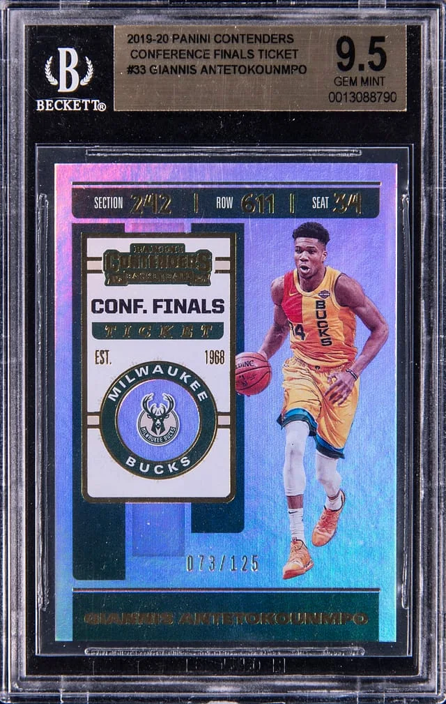 2019-20 Panini Contenders Giannis Antetokounmpo Conference Finals Ticket #33 card image