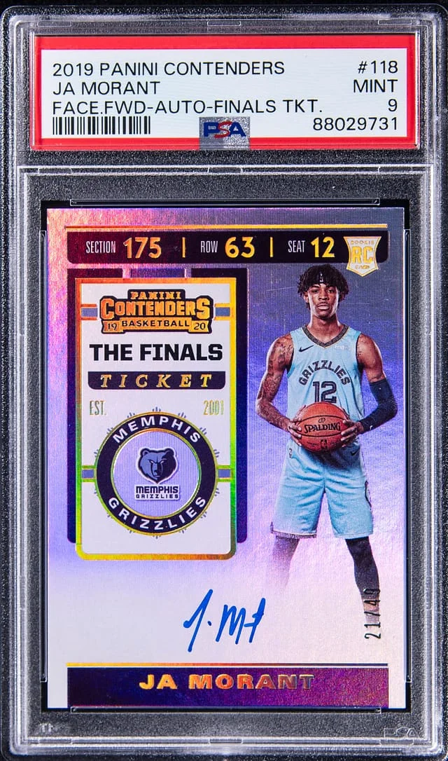 2019-20 Panini Contenders Ja Morant, Facing Forward Finals Ticket Autograph #118 card image
