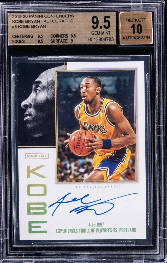 2019-20 Panini Contenders Kobe Bryant Autograph #8 card image