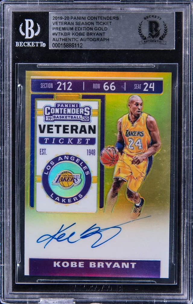 2019-20 Panini Contenders Kobe Bryant Veteran Autographs Championship Ticket #VT-KBR card image