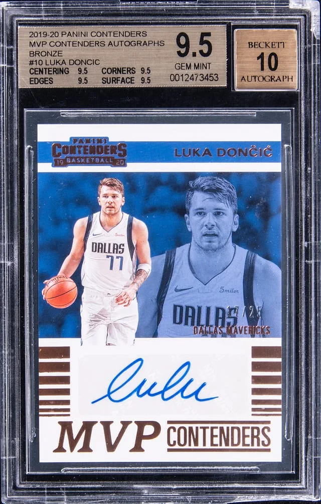 2019-20 Panini Contenders Luka Doncic MVP Contenders Autograph Bronze #10 card image