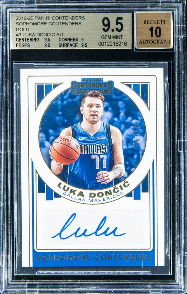 2019-20 Panini Contenders Luka Doncic Sophomore Contenders Gold #SC-LDC card image