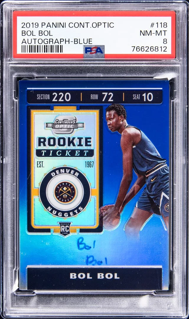 2019-20 Panini Contenders Optic Bol Bol Autograph Blue #118 card image