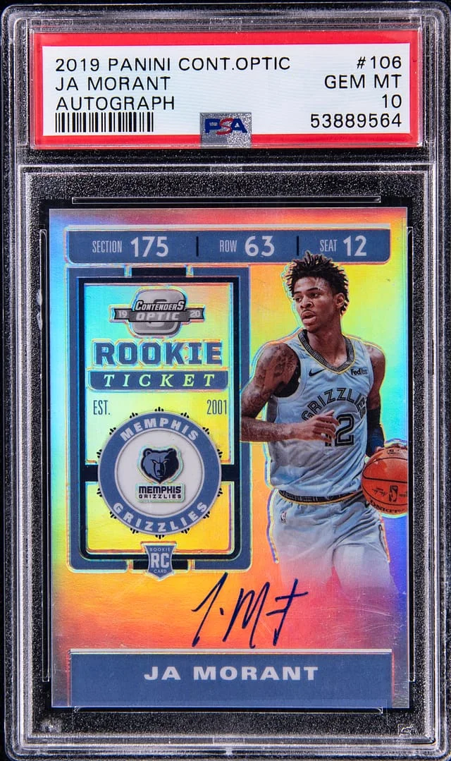 2019-20 Panini Contenders Optic Ja Morant Autograph #106 card image