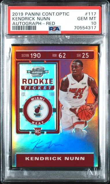 2019-20 Panini Contenders Optic Kendrick Nunn Autograph Red #117 card image