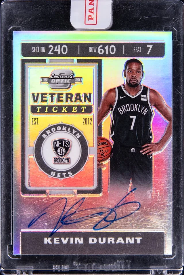 2019-20 Panini Contenders Optic Kevin Durant Veteran Ticket Autograph #VT-KDR card image