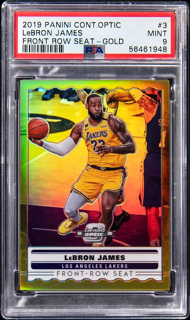 2019-20 Panini Contenders Optic LeBron James Front Row Seat Gold #3 card image