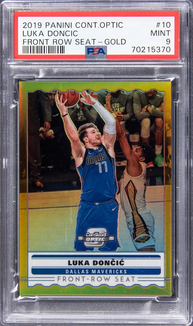 2019-20 Panini Contenders Optic Luka Doncic Front Row Seat Gold #10 card image