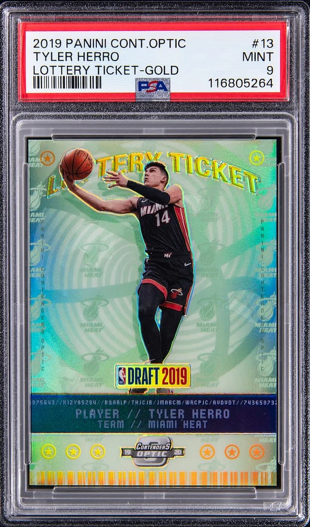 2019-20 Panini Contenders Optic Tyler Herro Lottery Ticket Gold #13 card image