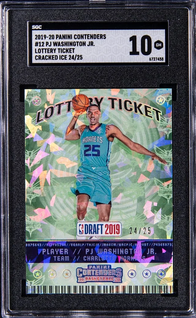 2019-20 Panini Contenders PJ Washington Jr. Lottery Ticket Cracked Ice #12 card image