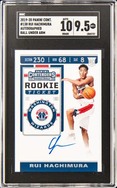 2019-20 Panini Contenders Rui Hachimura Autographed Ball Under Arm #138 card image