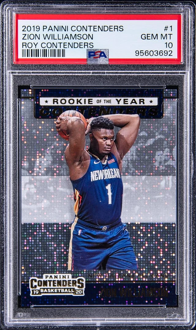 2019-20 Panini Contenders Zion Williamson of the Year Contenders #1 card image
