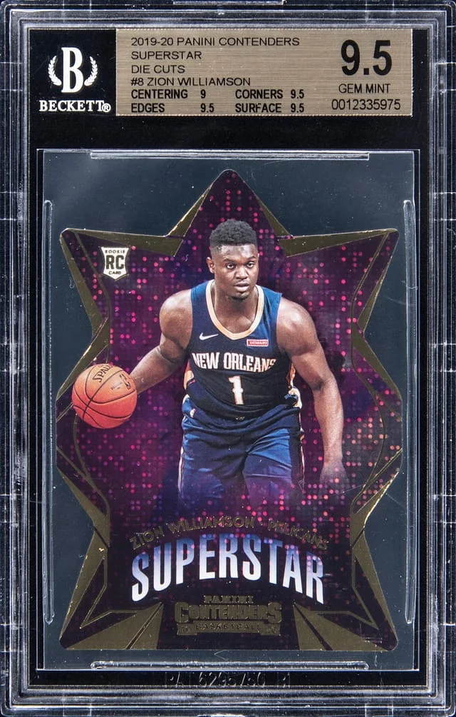 2019-20 Panini Contenders Zion Williamson Superstar Die Cuts #8 card image